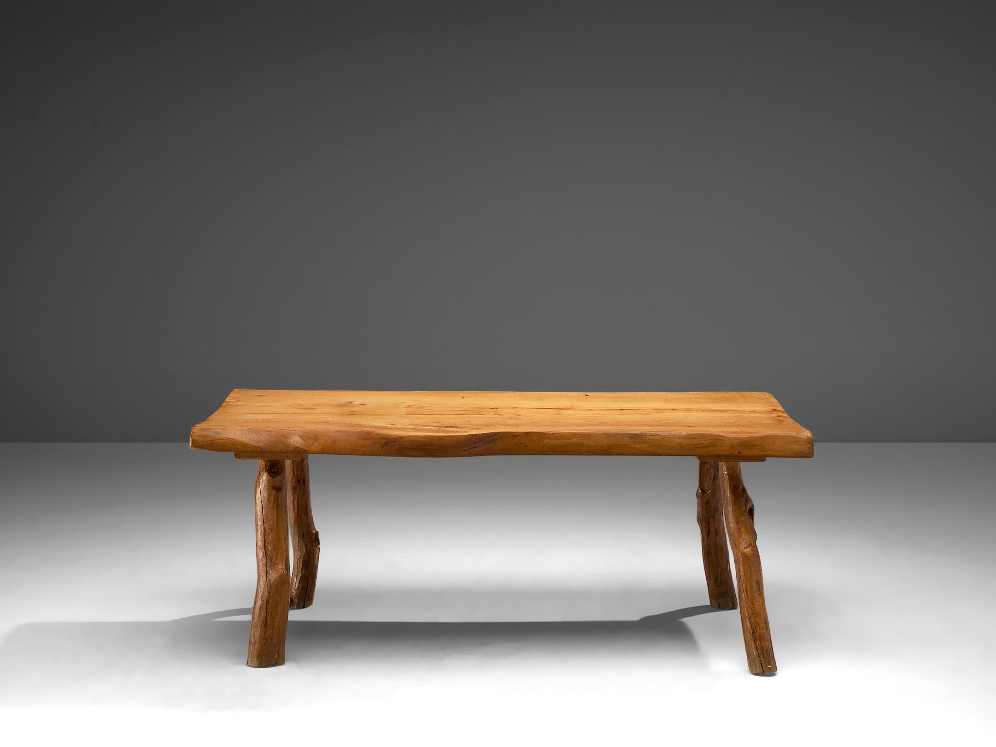 Mid-Century Modern Organic Shaped Table in Solid Oak