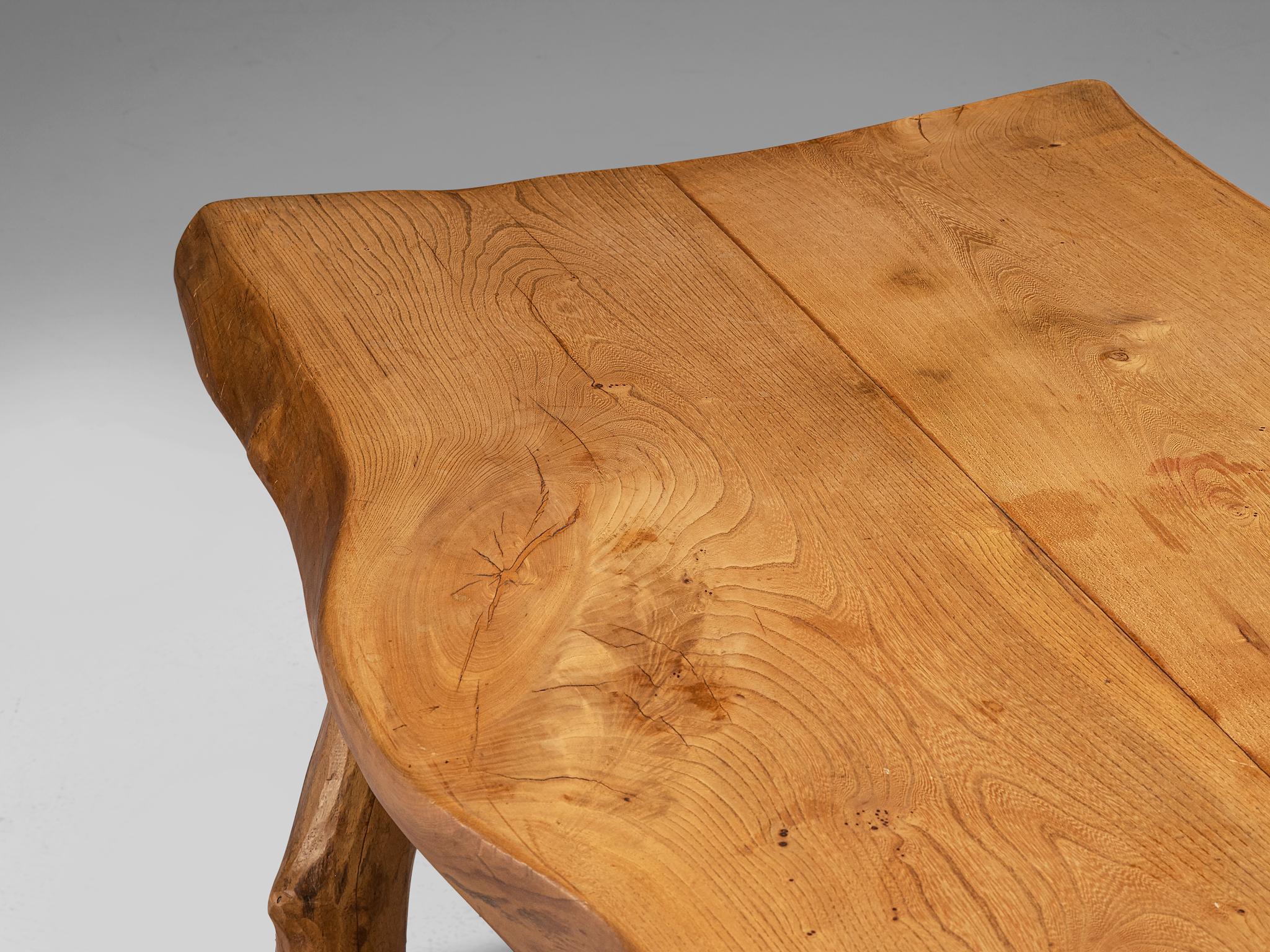 Mid-20th Century Organic Shaped Table in Solid Oak
