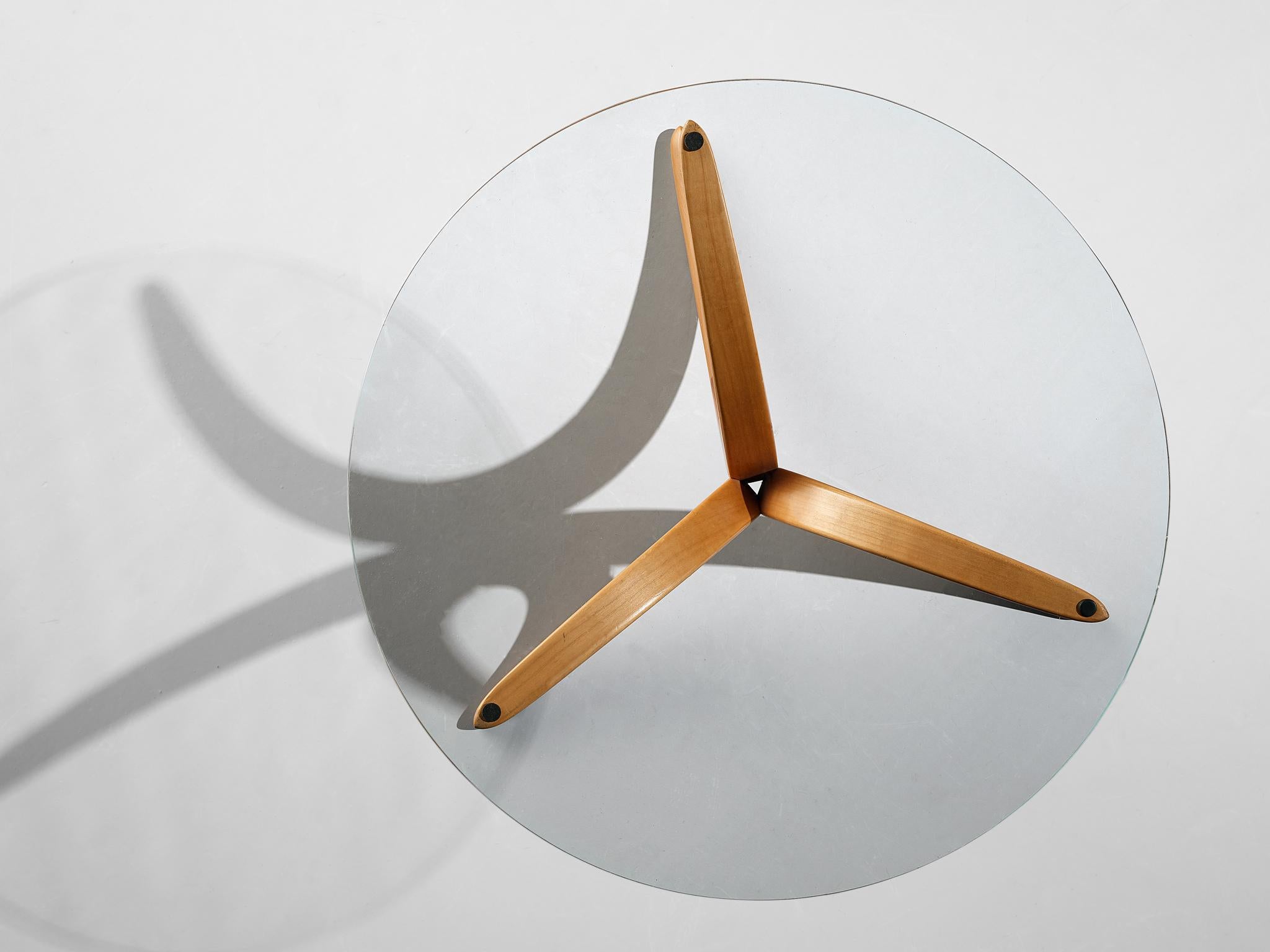 Late 20th Century Organic Shaped Tripod Coffee Table