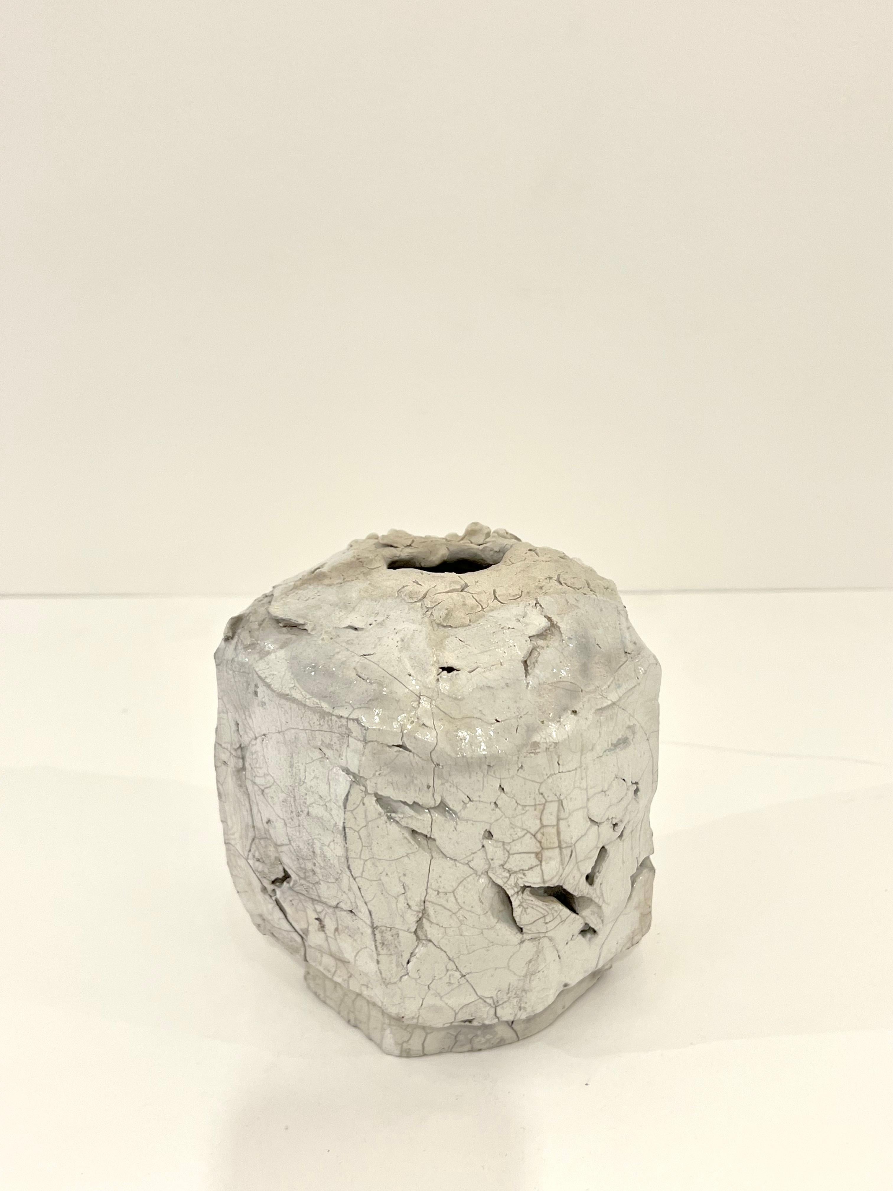 Organic Ceramic Vase by contemporary Danish ceramicist Henrik Folsgaard. His work is reminiscent of American ceramic artist George Ohr whose work was considered an early example of abstract expressionist ceramics.