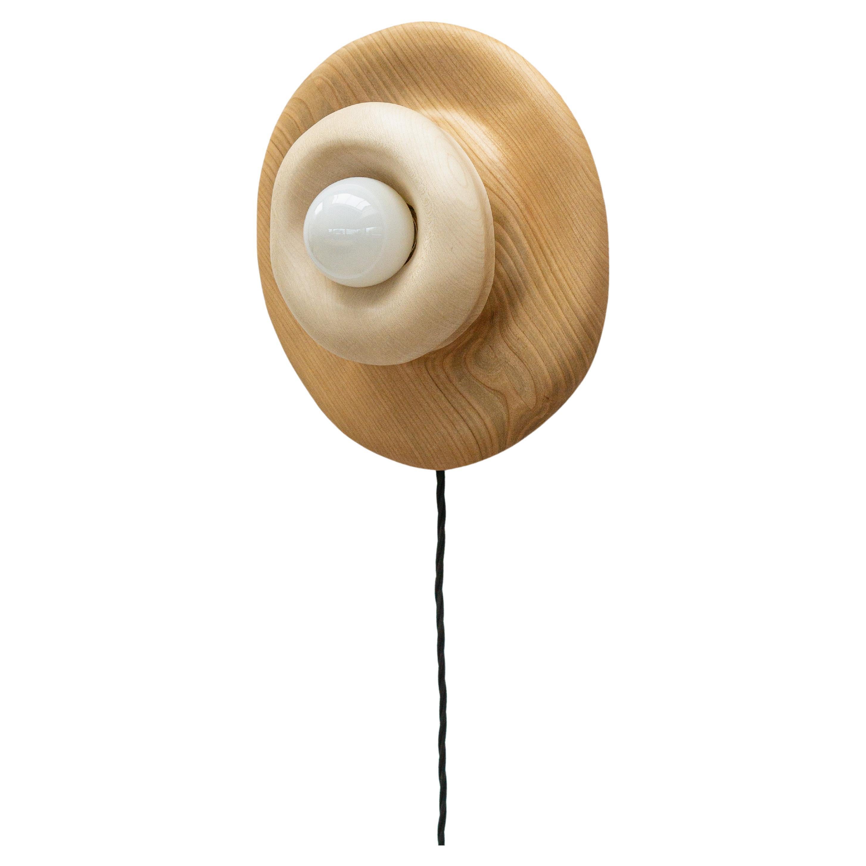 Organic Shaped Wall Lamp in Cerry and Maple Wood - Wall Light