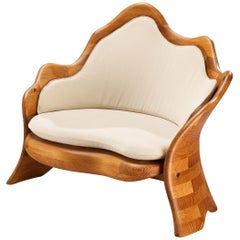 Organic Shaped Wavy Lounge Chair in Kiefer