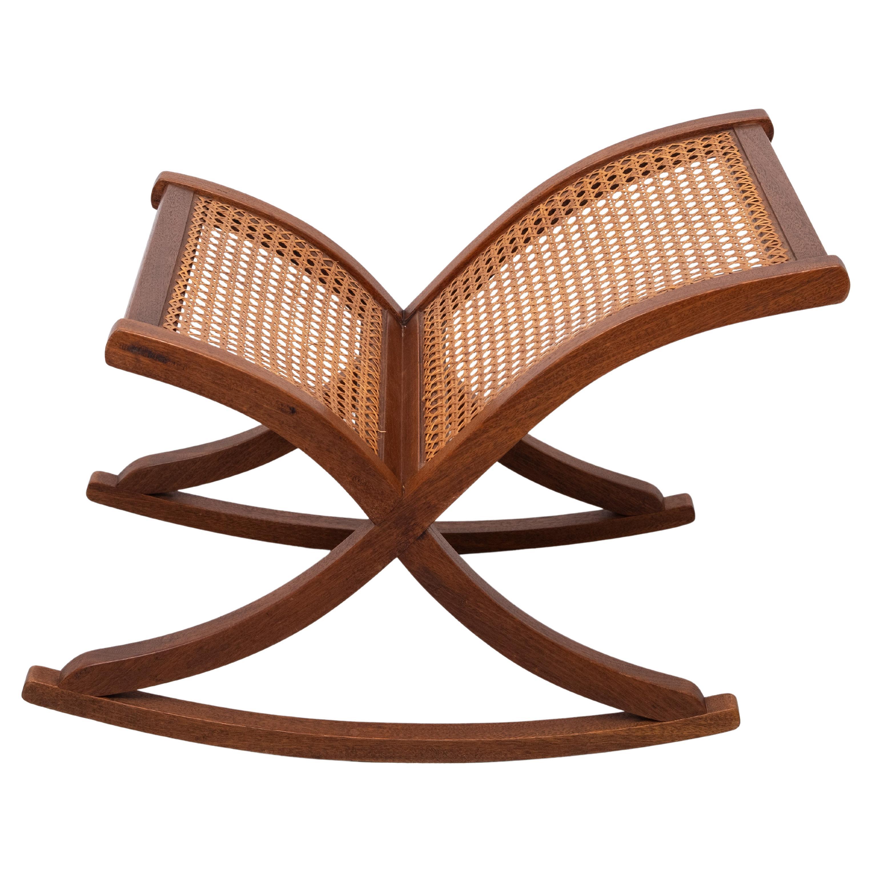 Tabouret en osier de forme organique Hollande des années 1960