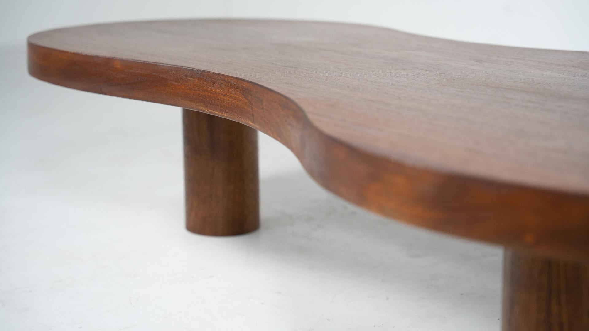 Organic Shaped Wooden Coffee Table, Contemporary 3