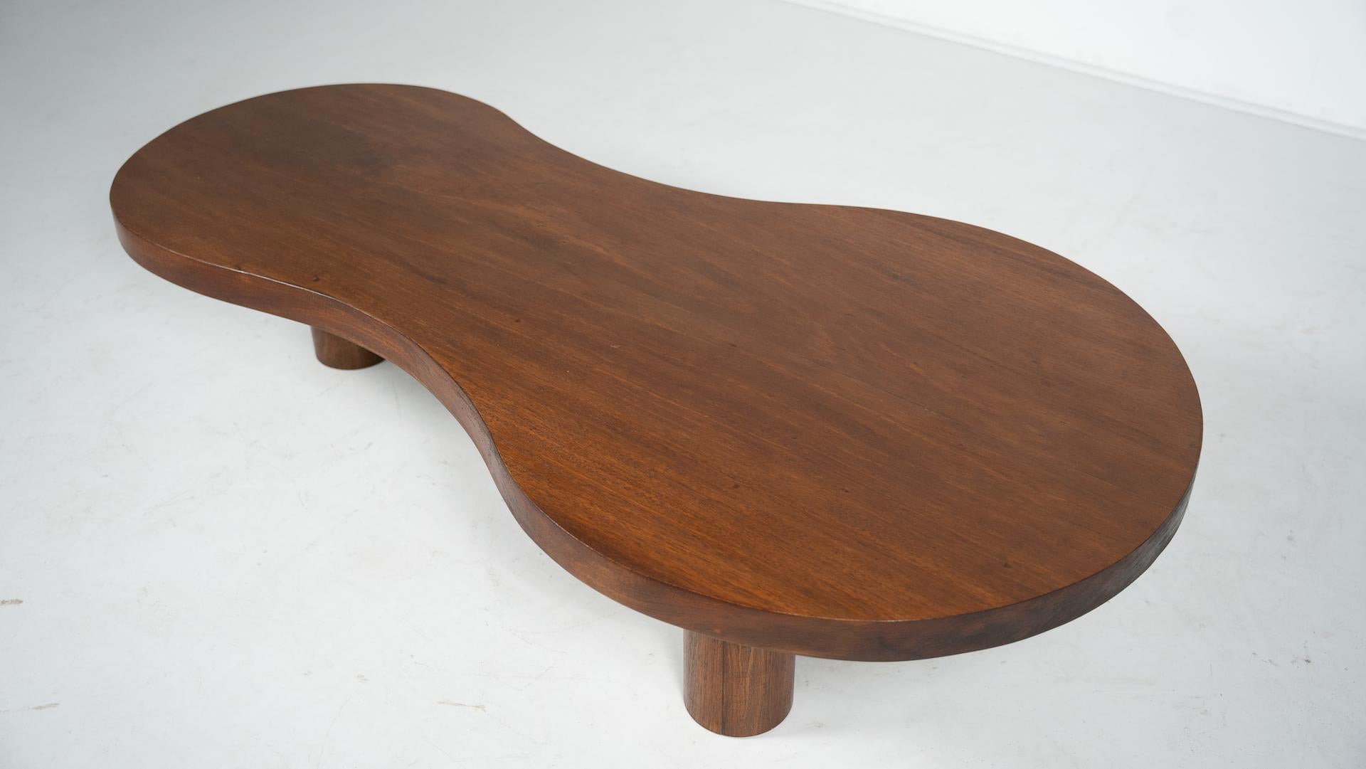 Organic Shaped Wooden Coffee Table, Contemporary 4