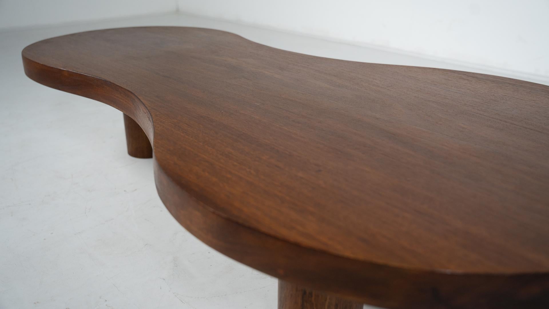 Organic Shaped Wooden Coffee Table, Contemporary 5