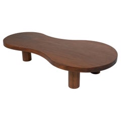 Organic Shaped Wooden Coffee Table, Contemporary
