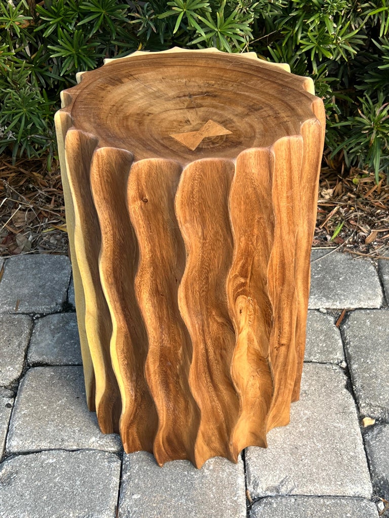 Organic Modern Organic Side Table or Stool in Exotic Suar Wood, Thailand For Sale