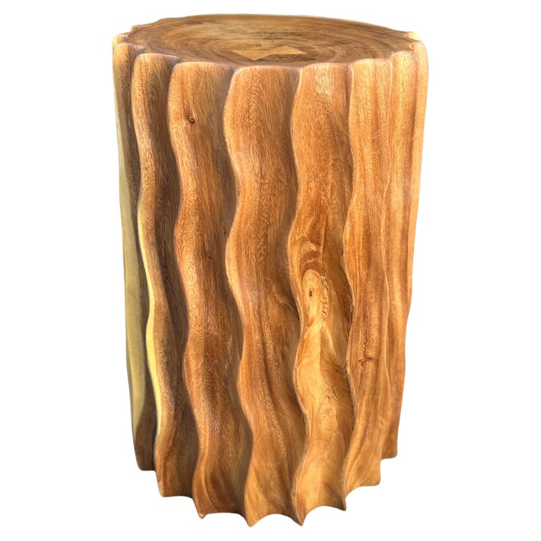 Organic Side Table or Stool in Exotic Suar Wood, Thailand For Sale