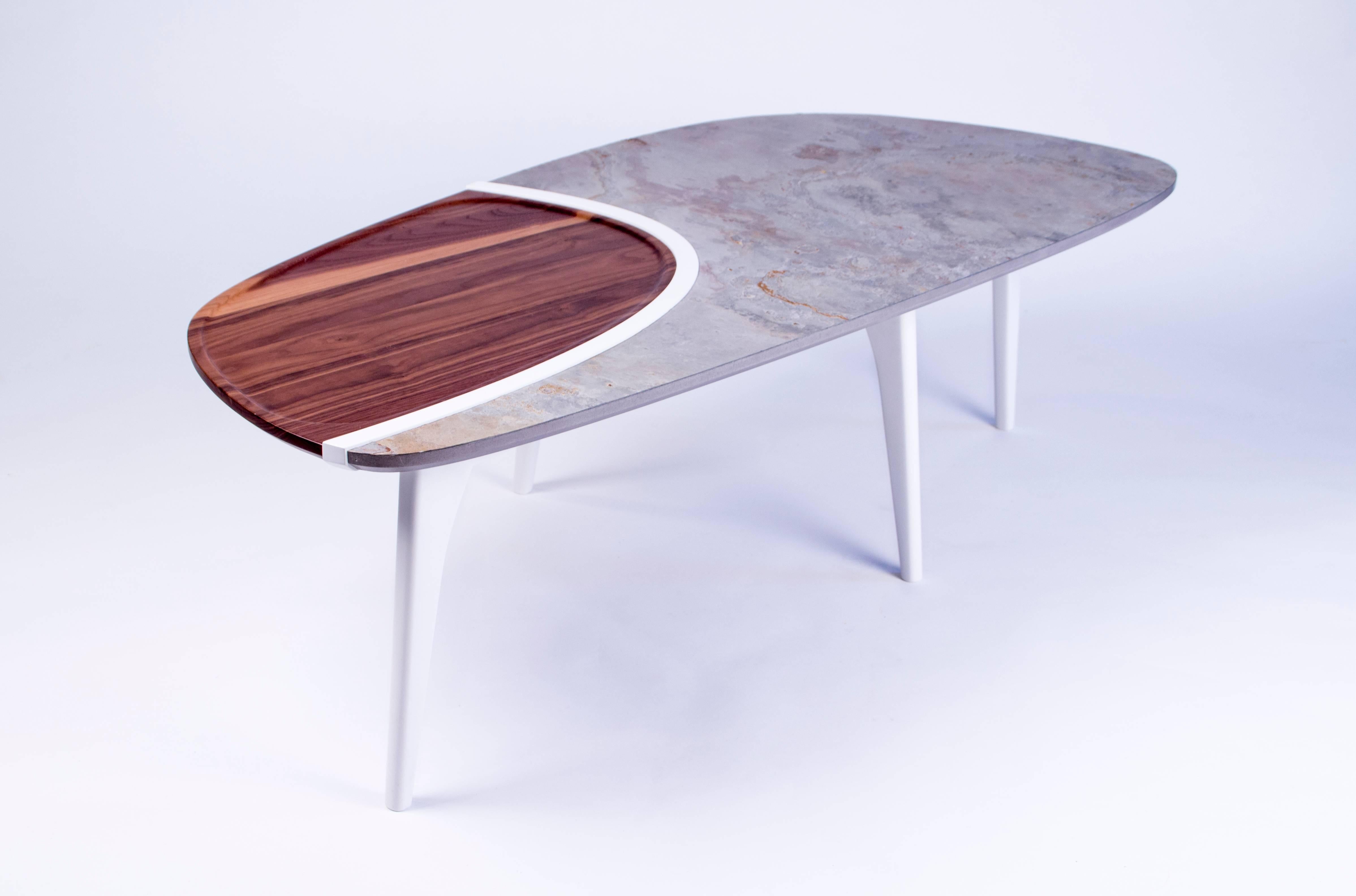 Ardoise Table basse centrale de designer en ardoise organique, France en vente