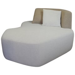 Sofa Pierre in Cream and Brown Wool Design Eric Gizard Made in France