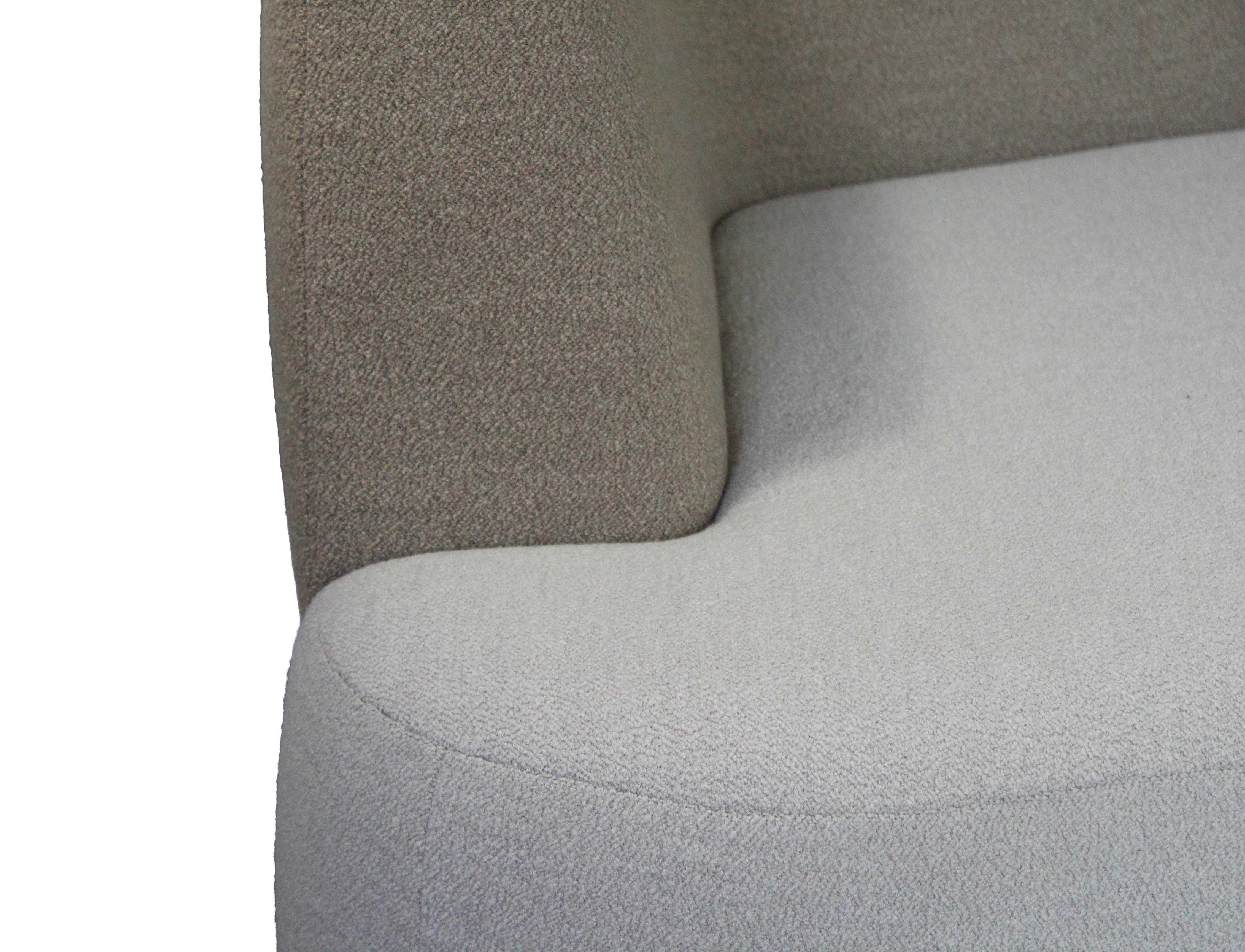 Contemporary Sofa Pierre in Cream and Brown Wool For Sale