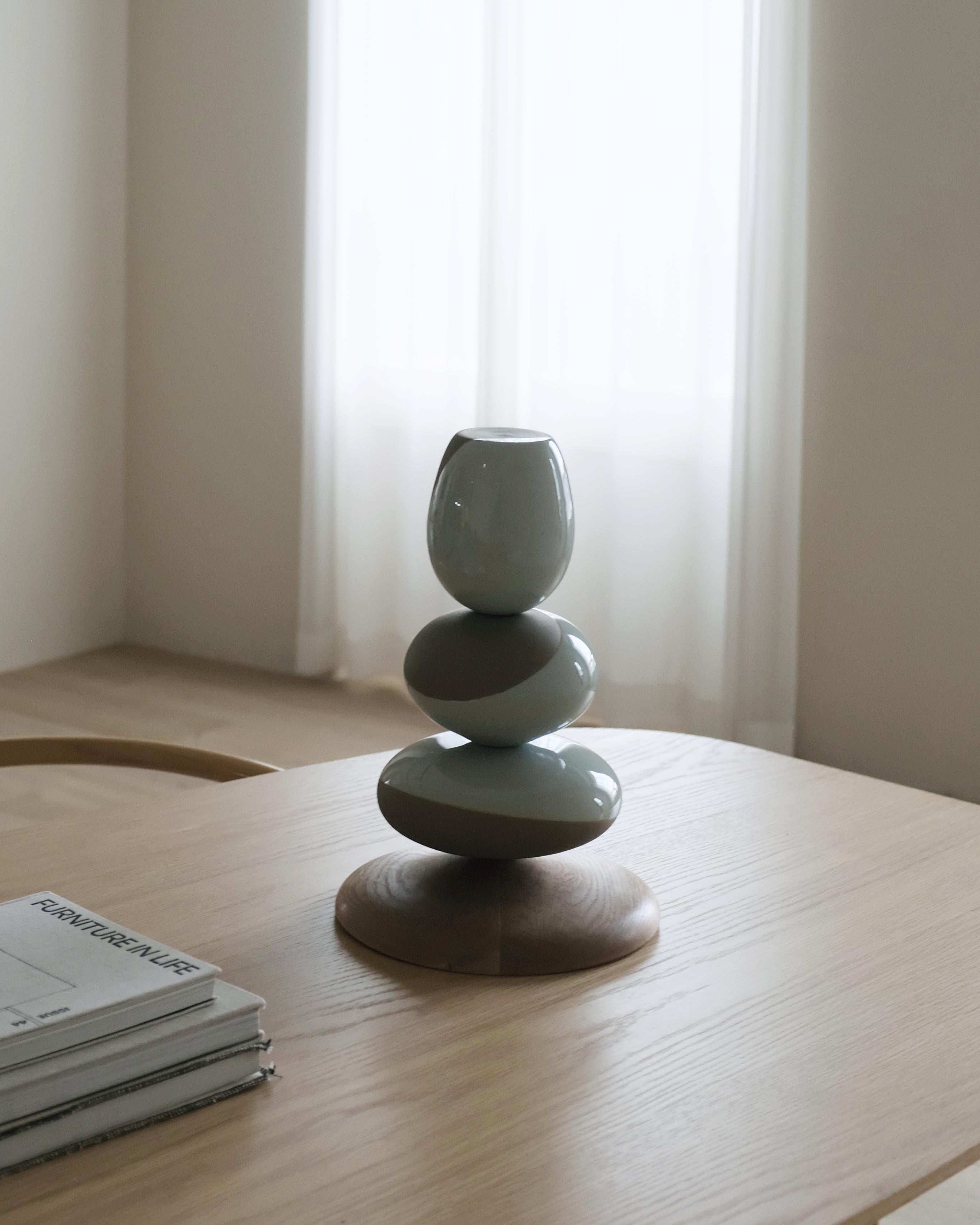 Organic Modern Organic Stack Table Sculpture - Contemporary Korean Ceramic by Soo Joo  For Sale