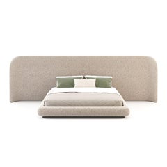 Organic Stone Bed in Upholstered Fabric, Handmade by Stylish Club