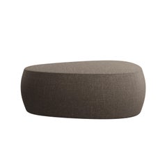 Organic Stons Pouf '110 in taupe plain fabric handcrafted by Murmurio