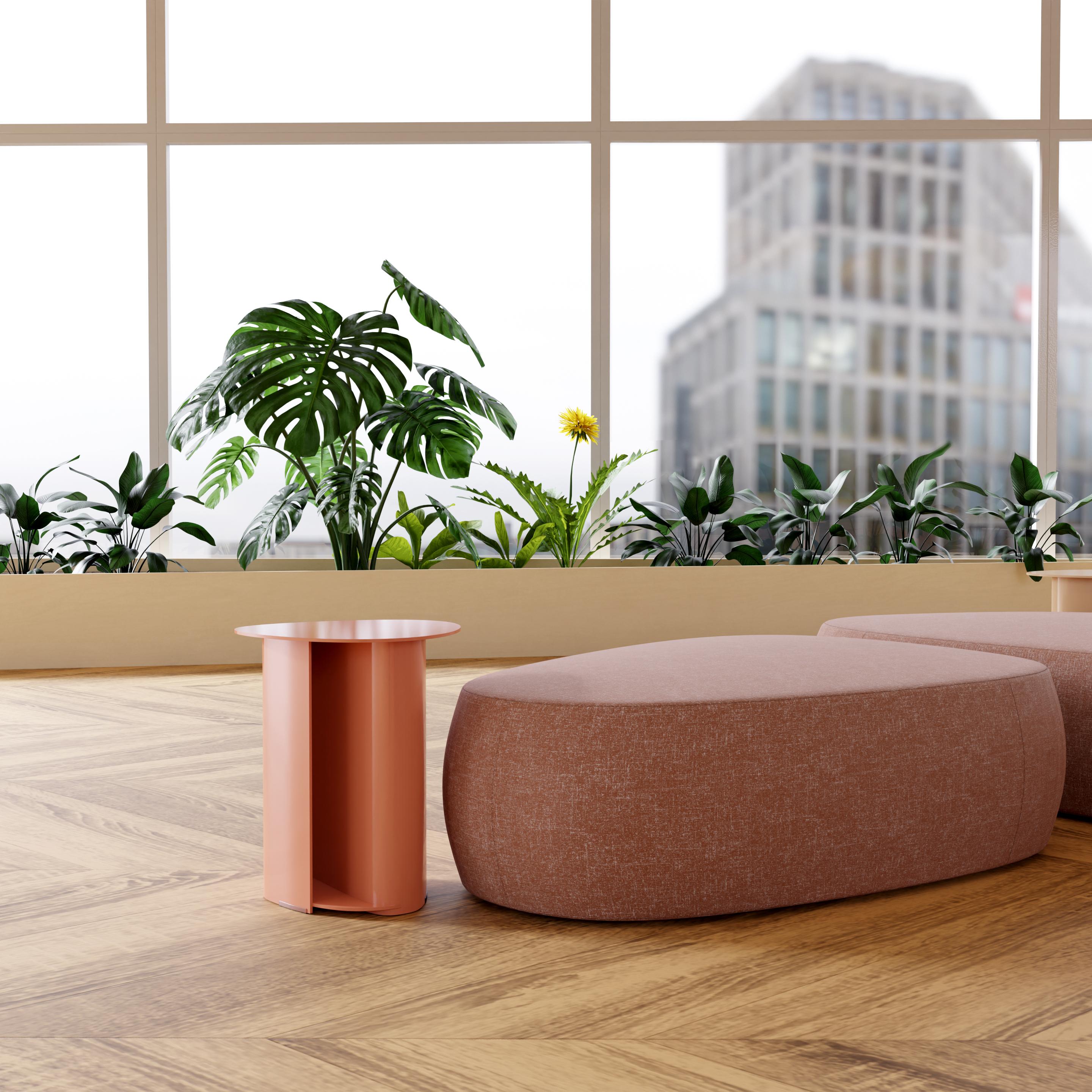 Tissu Pouf Stons 110 en tissu uni taupe fabriqué à la main par Murmurio en vente