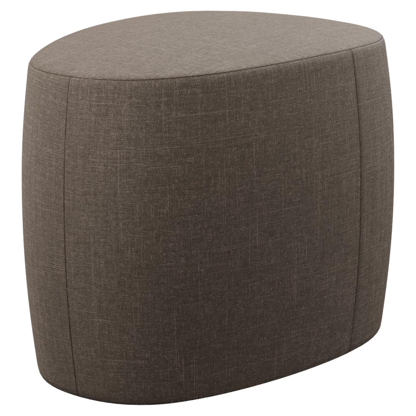 Pouf Organic Stons '52 en tissu uni taupe fabriqué à la main par Murmurio
