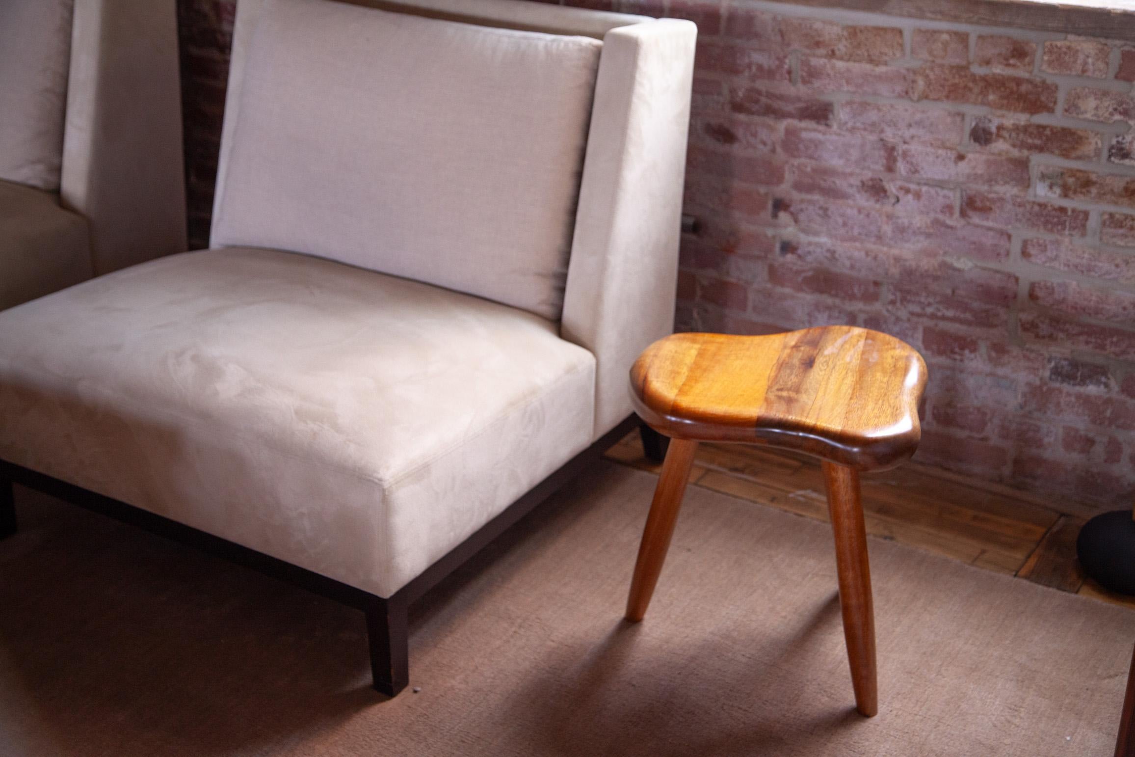 Taburete orgánico a la manera de Alexandre Noll Madera dura en venta