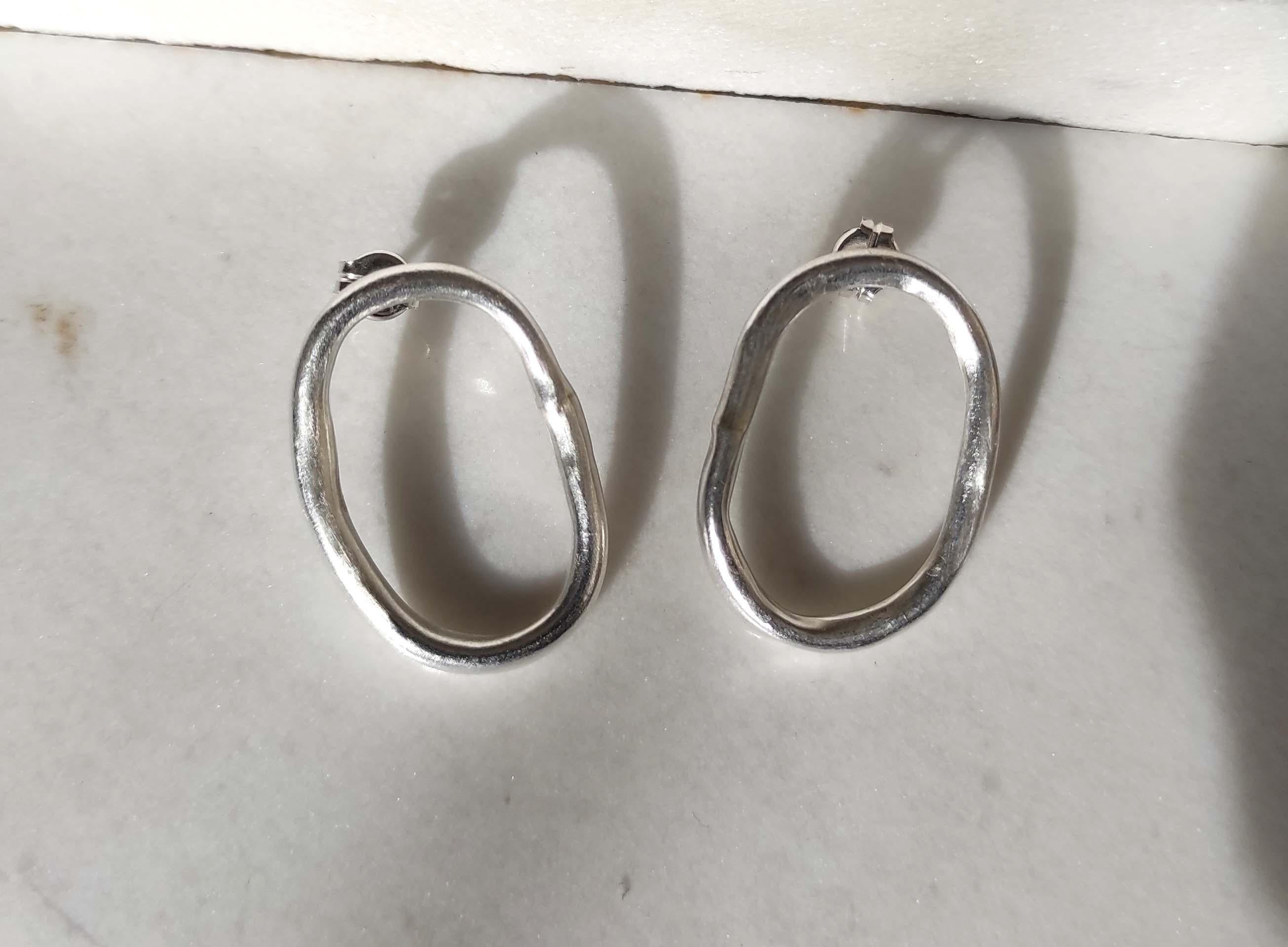 organic silver earrings
