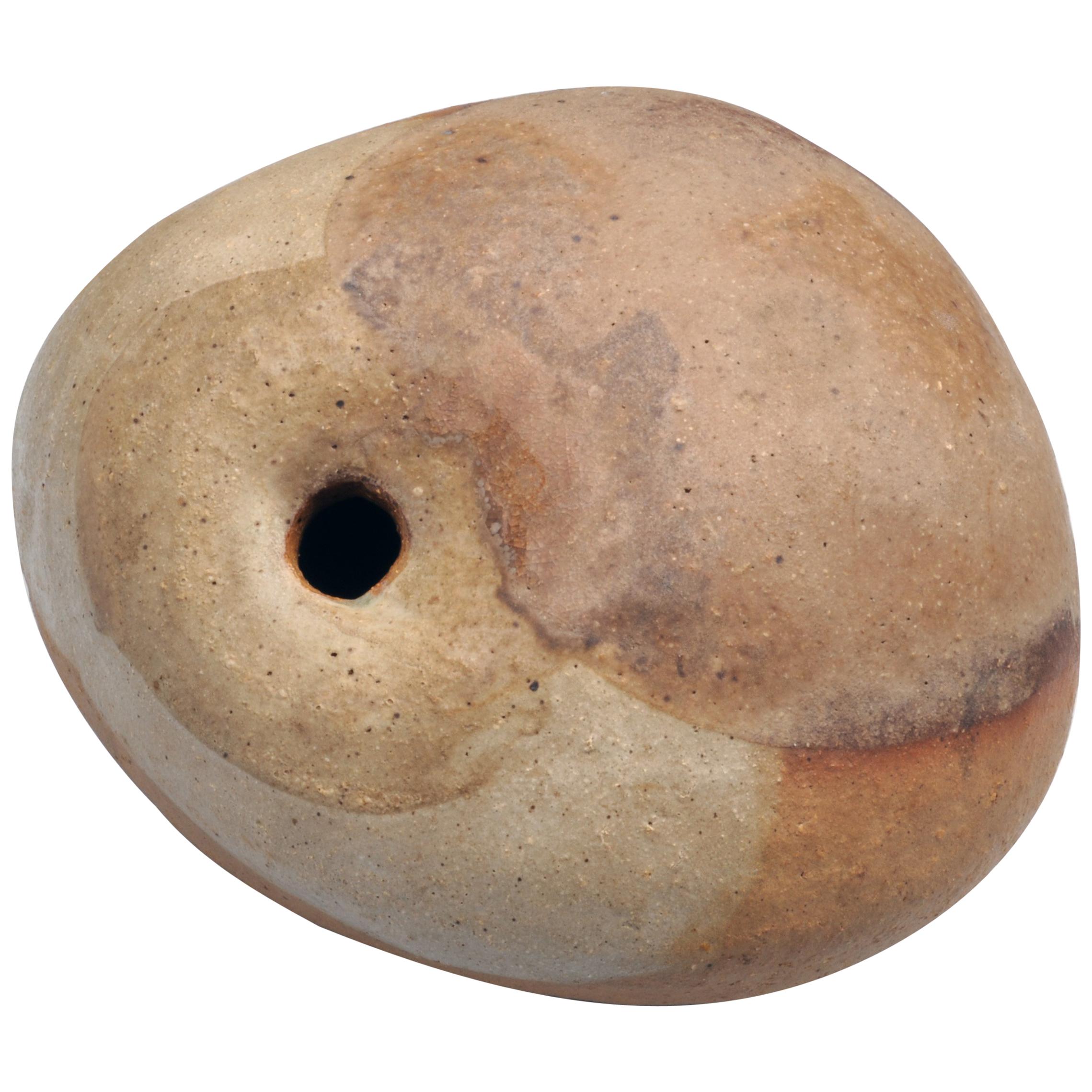 Organic Studio Art Pottery Ceramic by June Kapos with Interior "Rattle"