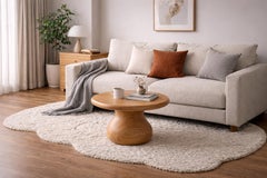 Table basse moderne de style organique en Oak massif par Sergio Vulpe