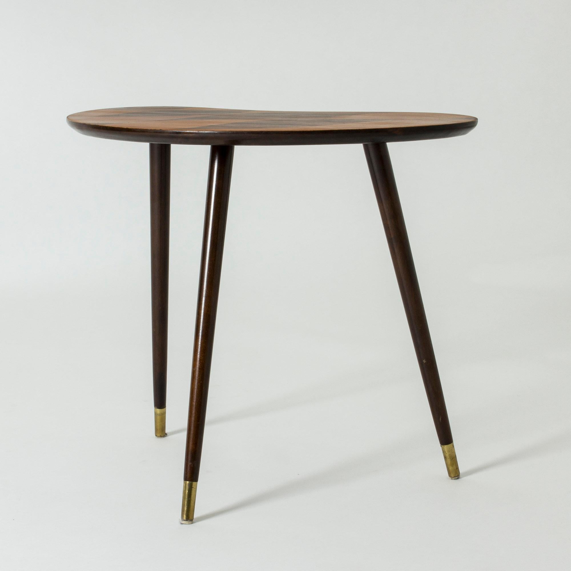 Organic Swedish Midcentury Coffee/Occasional Table with Inlaid Wood 1