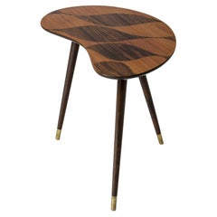 Organic Swedish Midcentury Coffee/Occasional Table with Inlaid Wood