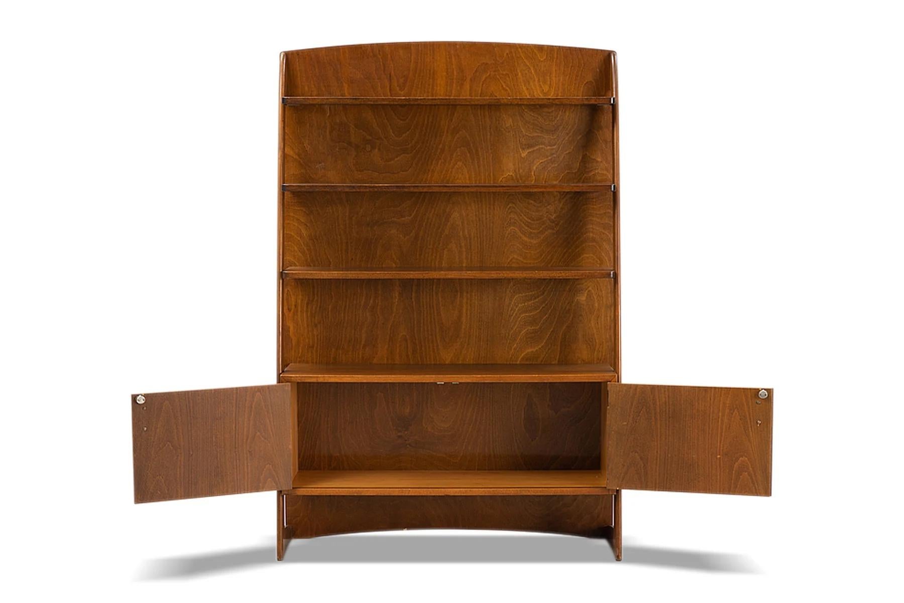 Mid-Century Modern Organic swedish modern stained beech bookcase For Sale