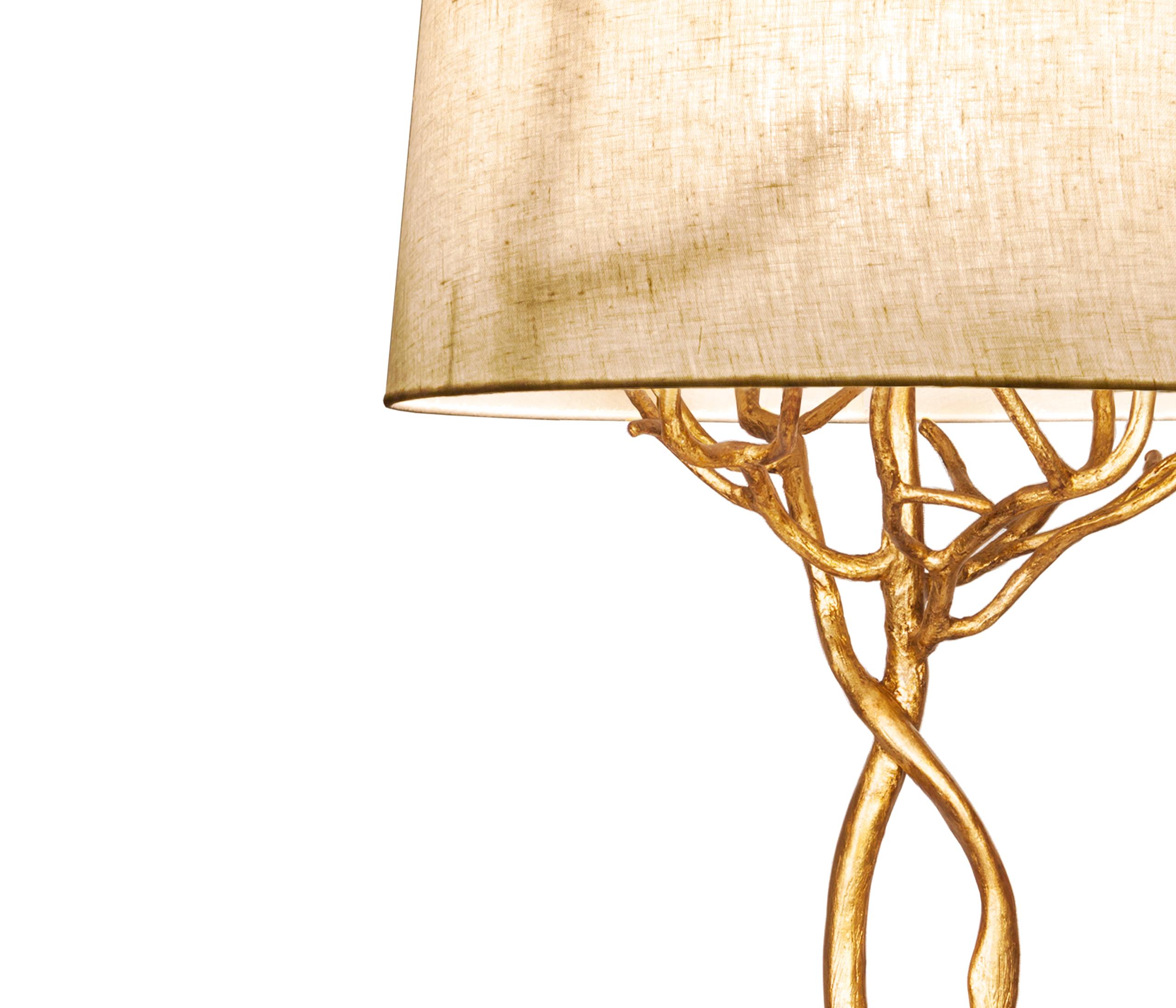 German Organic Table Lamp “Etna” in Antique Gold Finish, Benediko For Sale