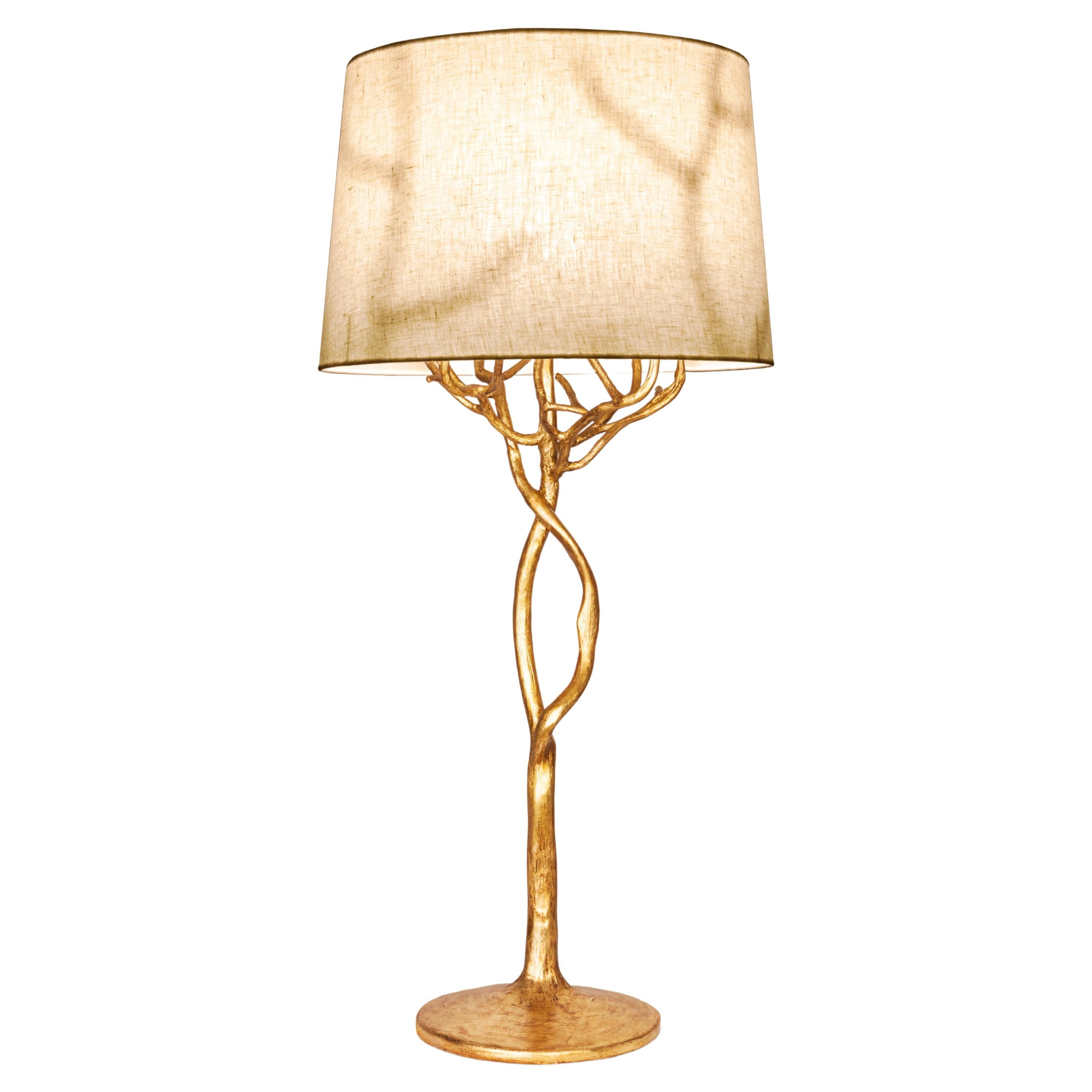 Organic Table Lamp “Etna” in Antique Gold Finish, Benediko For Sale