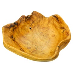 Organic Teak Burl Wood Bowl Natural Free Form Live Edge Sculptural Root Vessel