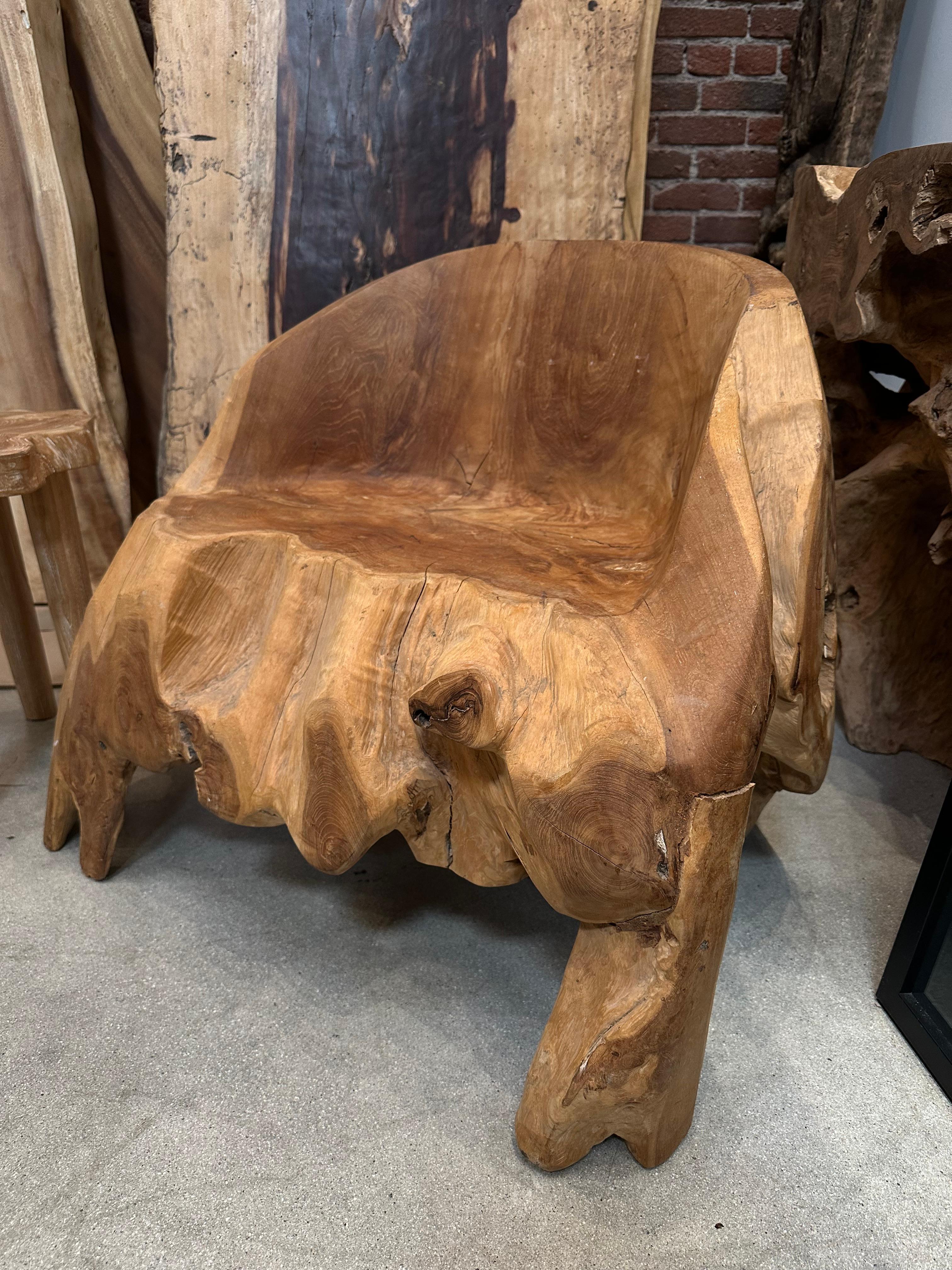 XXI secolo e contemporaneo Sedia d'angolo in teak organico in vendita