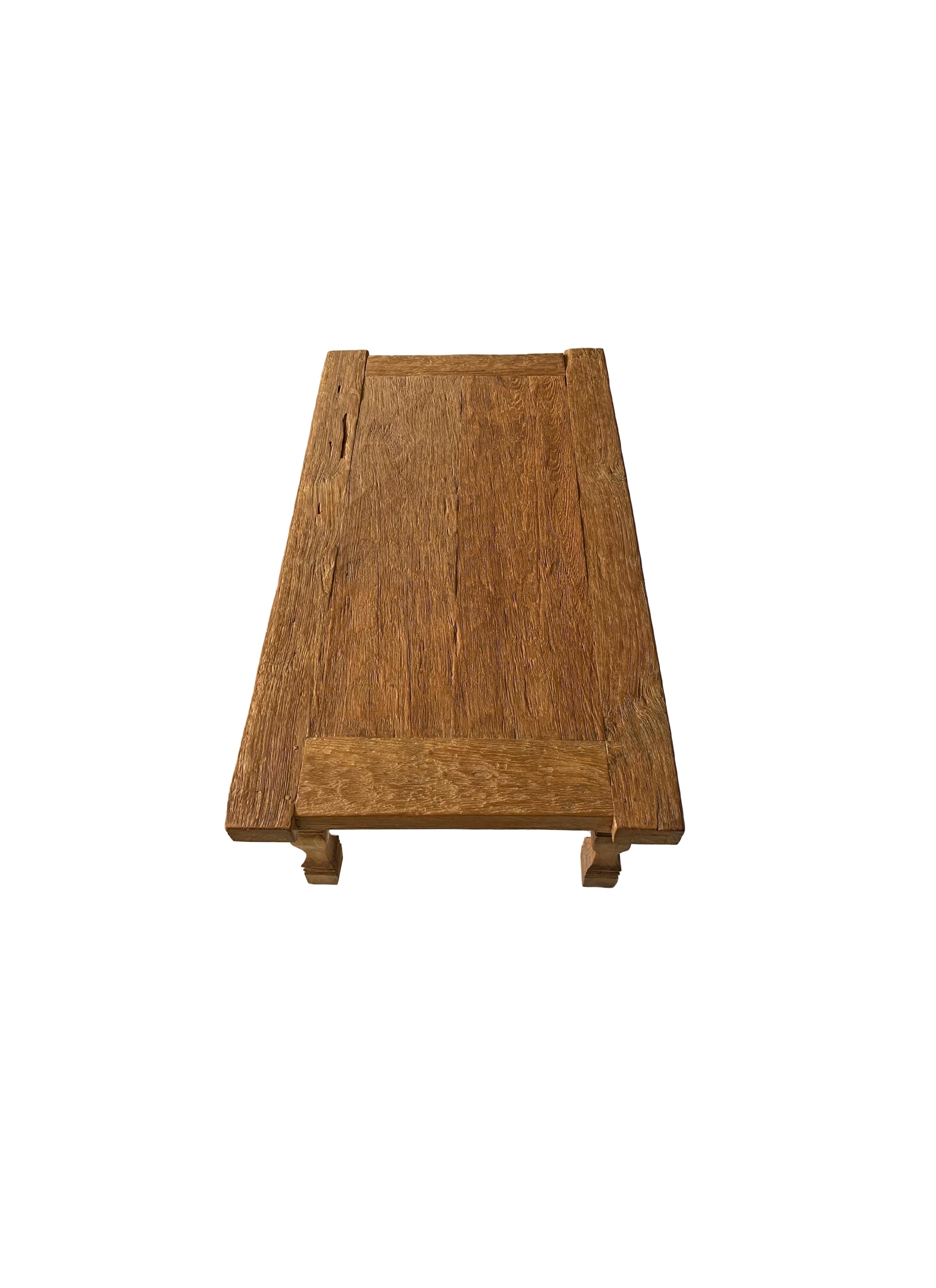 Organic Teak Wood Table with Stunning Wood Pattern Detailing 1