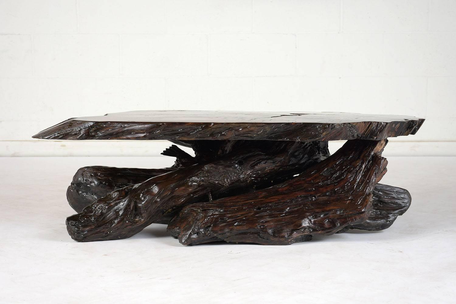 Laqué Table basse en racines d'arbre biologique