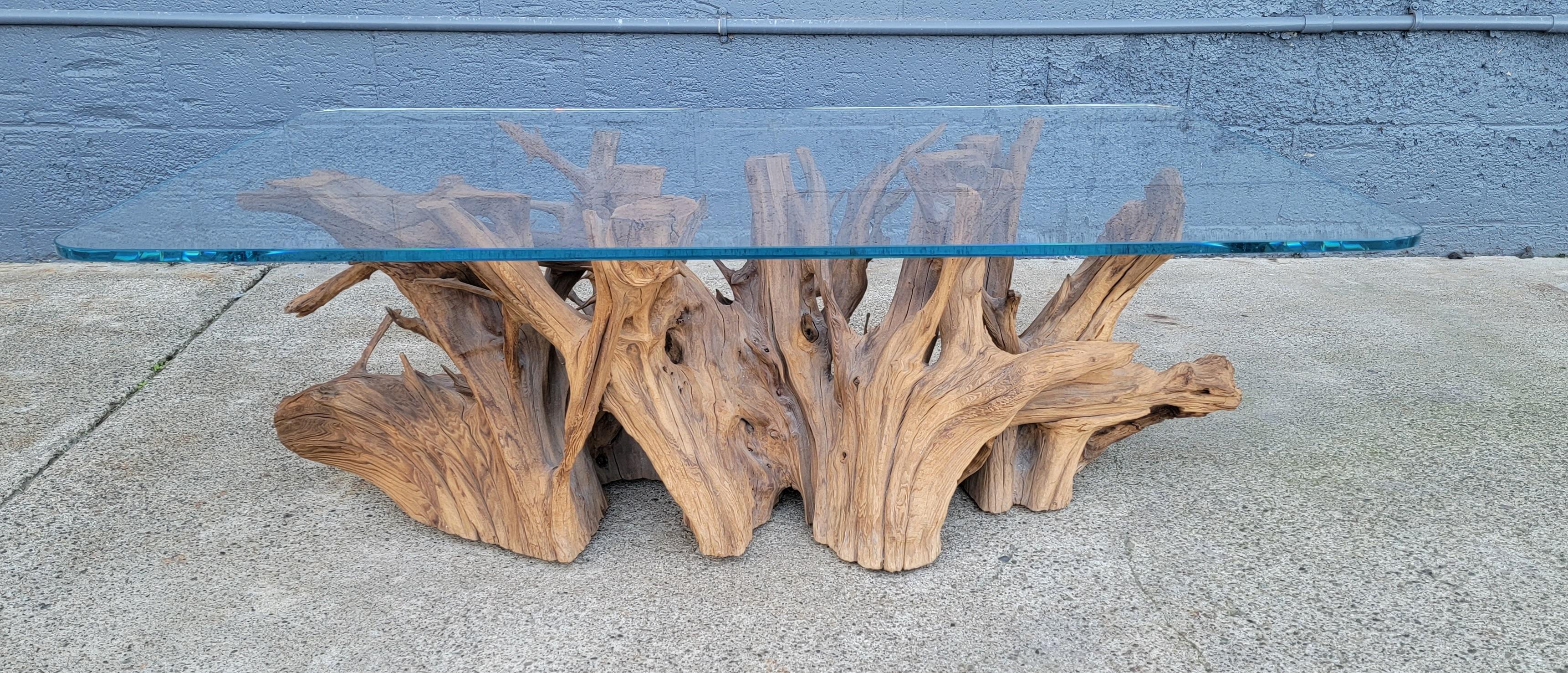 Organic Tree Root Coffee Table with Glass Top 5