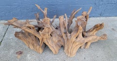 Organic Tree Root Coffee Table with Glass Top