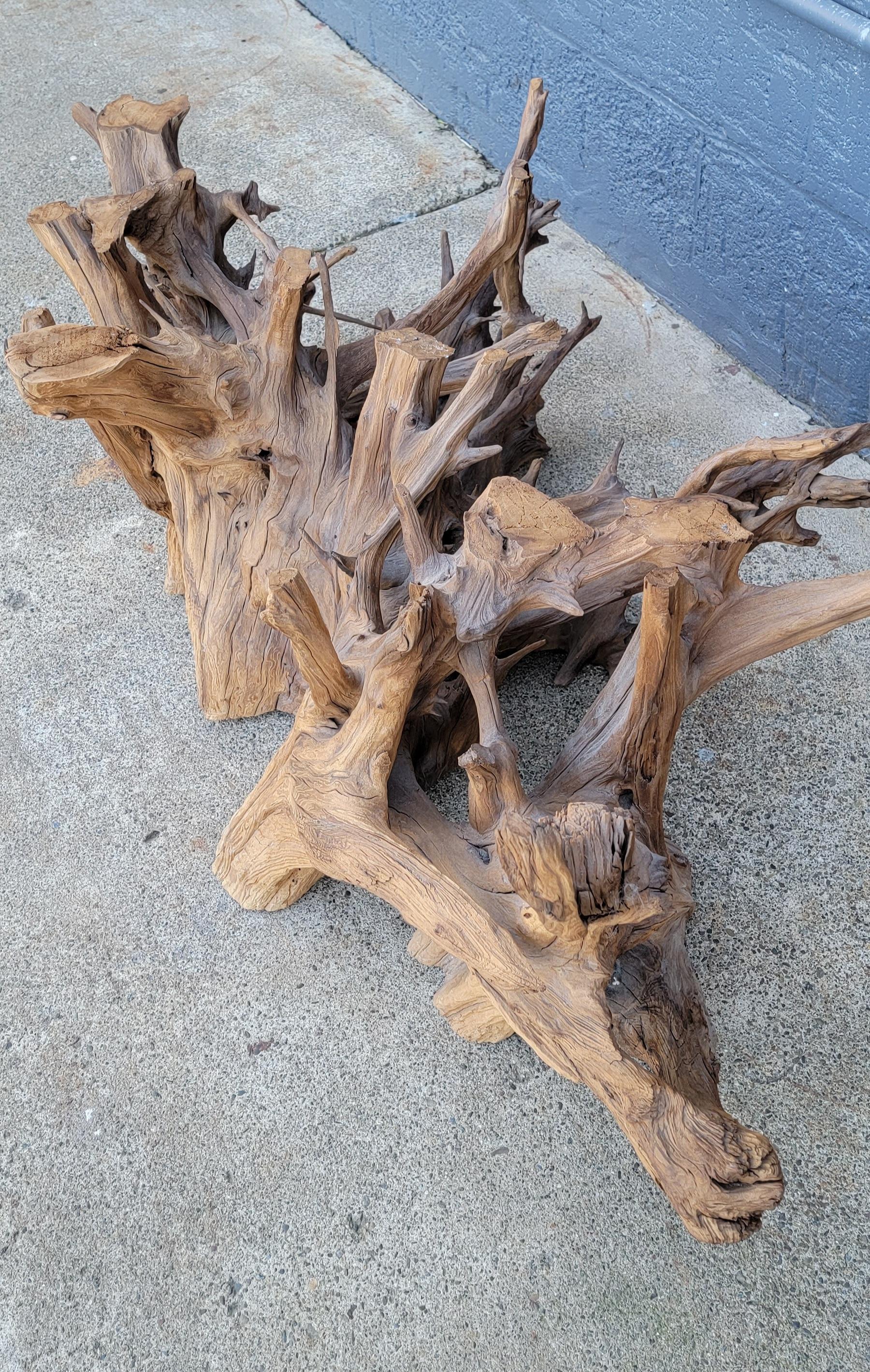 Organic Tree Root Coffee Table with Glass Top 2