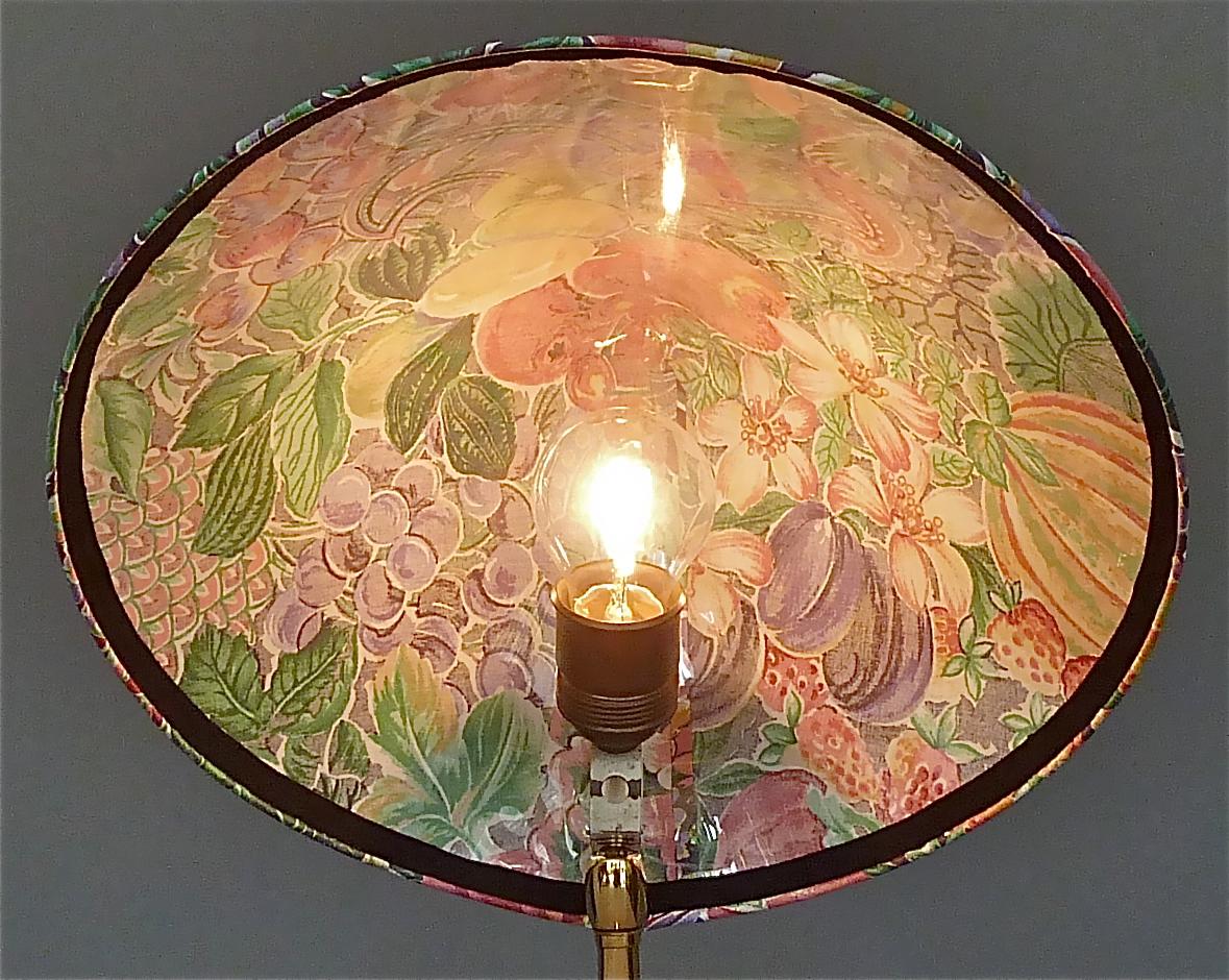 Organic Tripod Brass Table Lamp Flower Shade Josef Frank Style 1950 For Sale 7