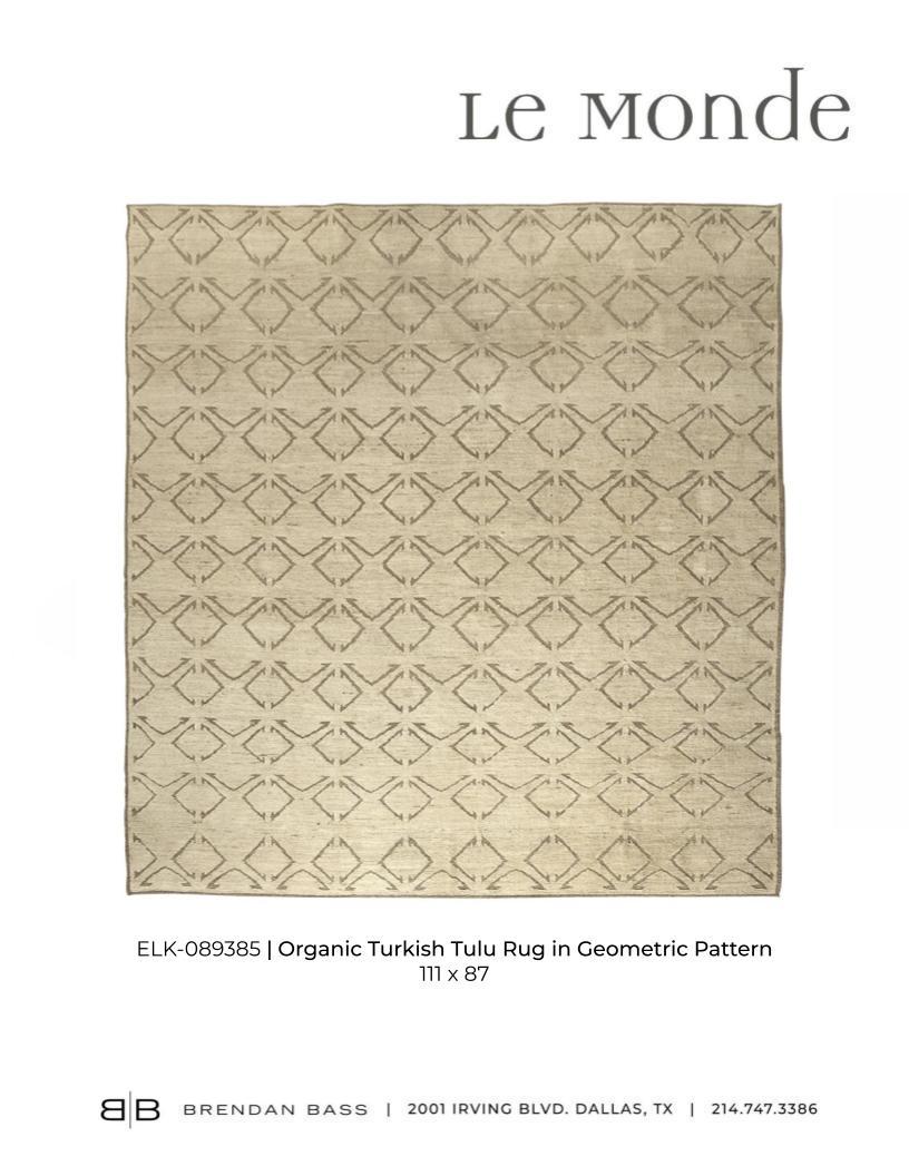 Organic Turkish Tulu Rug in Geometric Pattern For Sale 1
