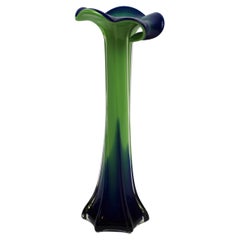 Retro Organic Vase Murano Glass "Jack in the Pulpit" Handblown Italy 1970's