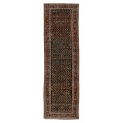 Organic Village Pattern Brown Blue Runner
