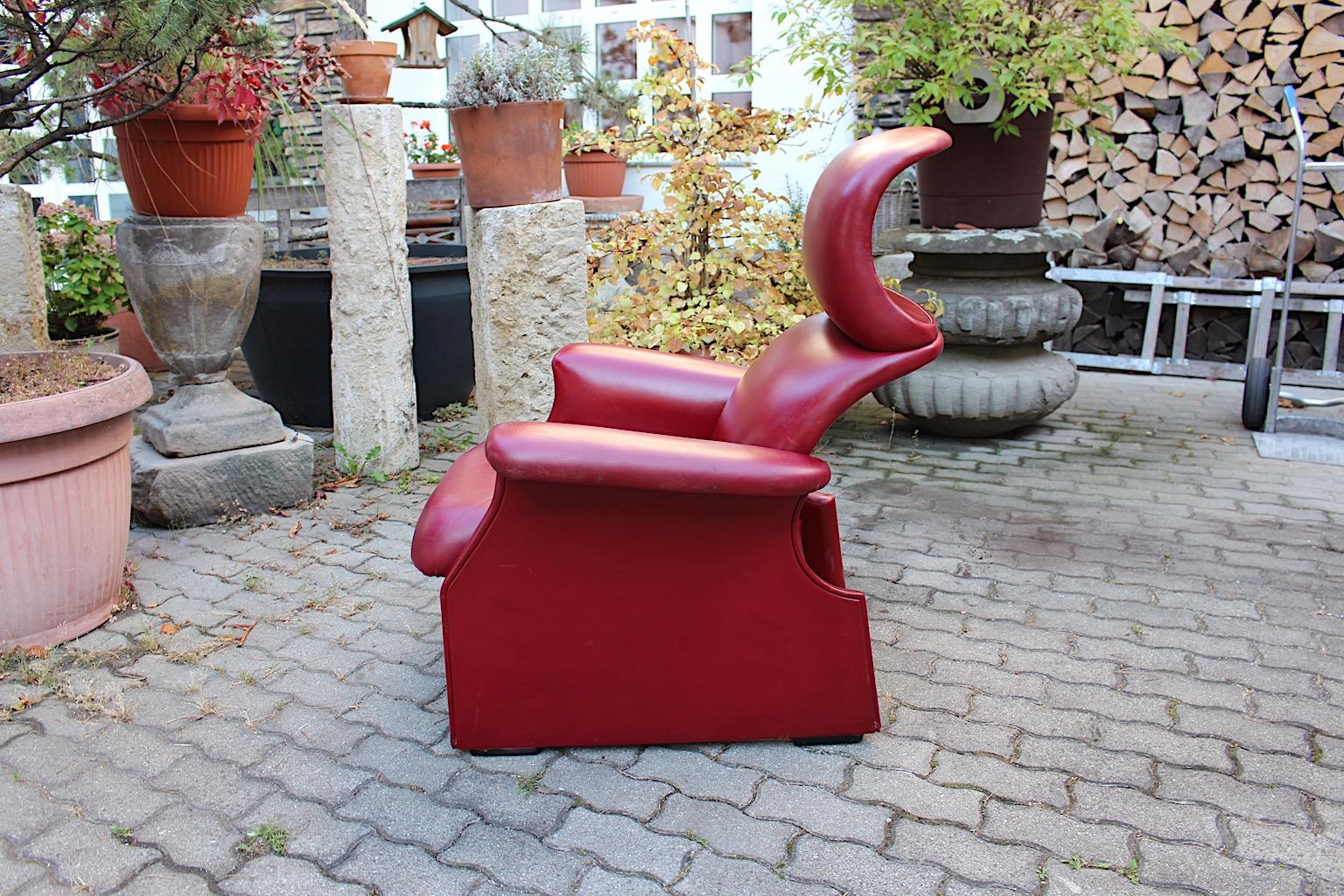 Organic Vintage Sculptural Red Lounge Chair by Achille & Piero Castiglioni 1960s For Sale 7
