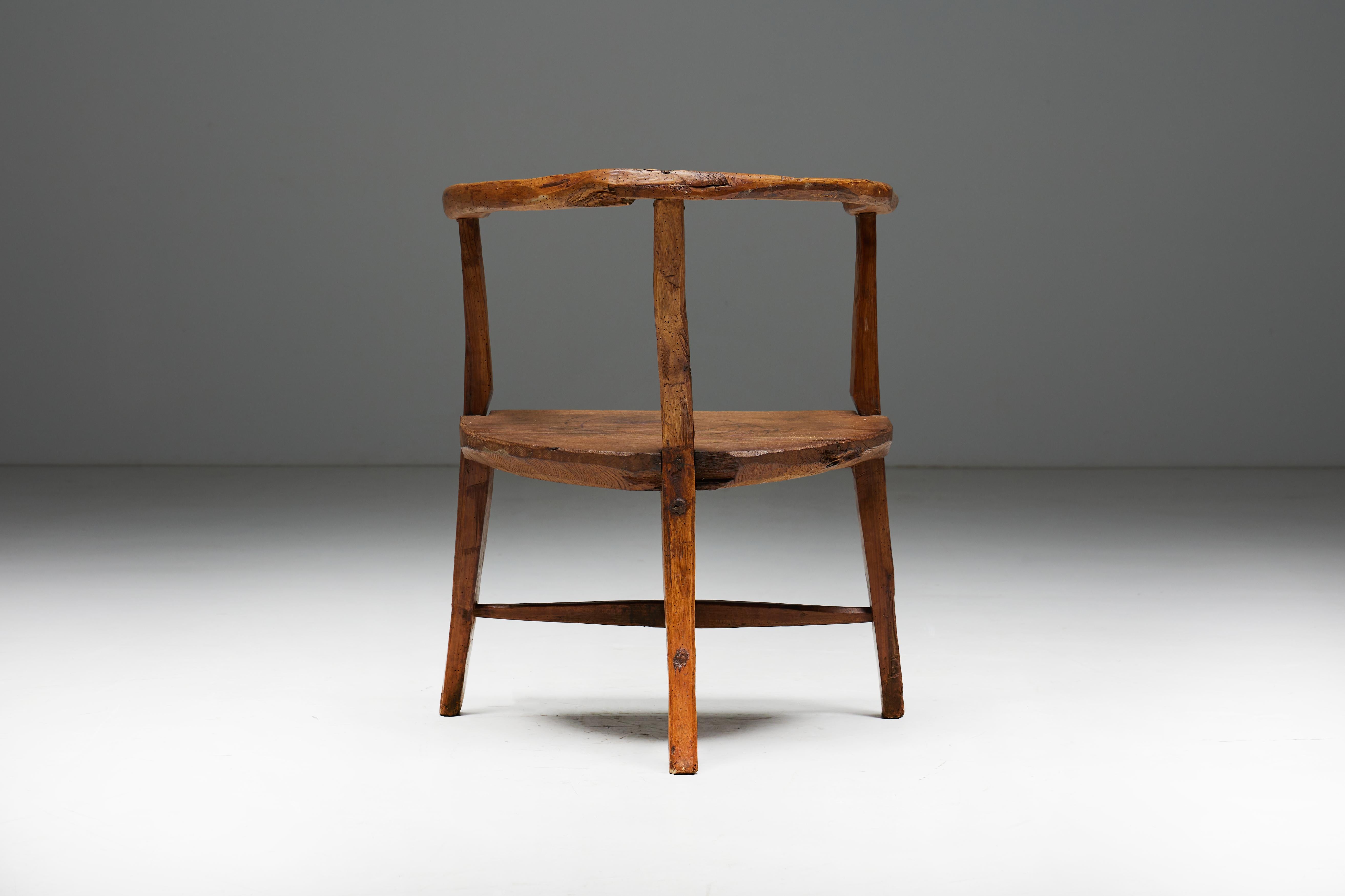 Organic Wabi Sabi Tripod Chair, France, 1940s 2