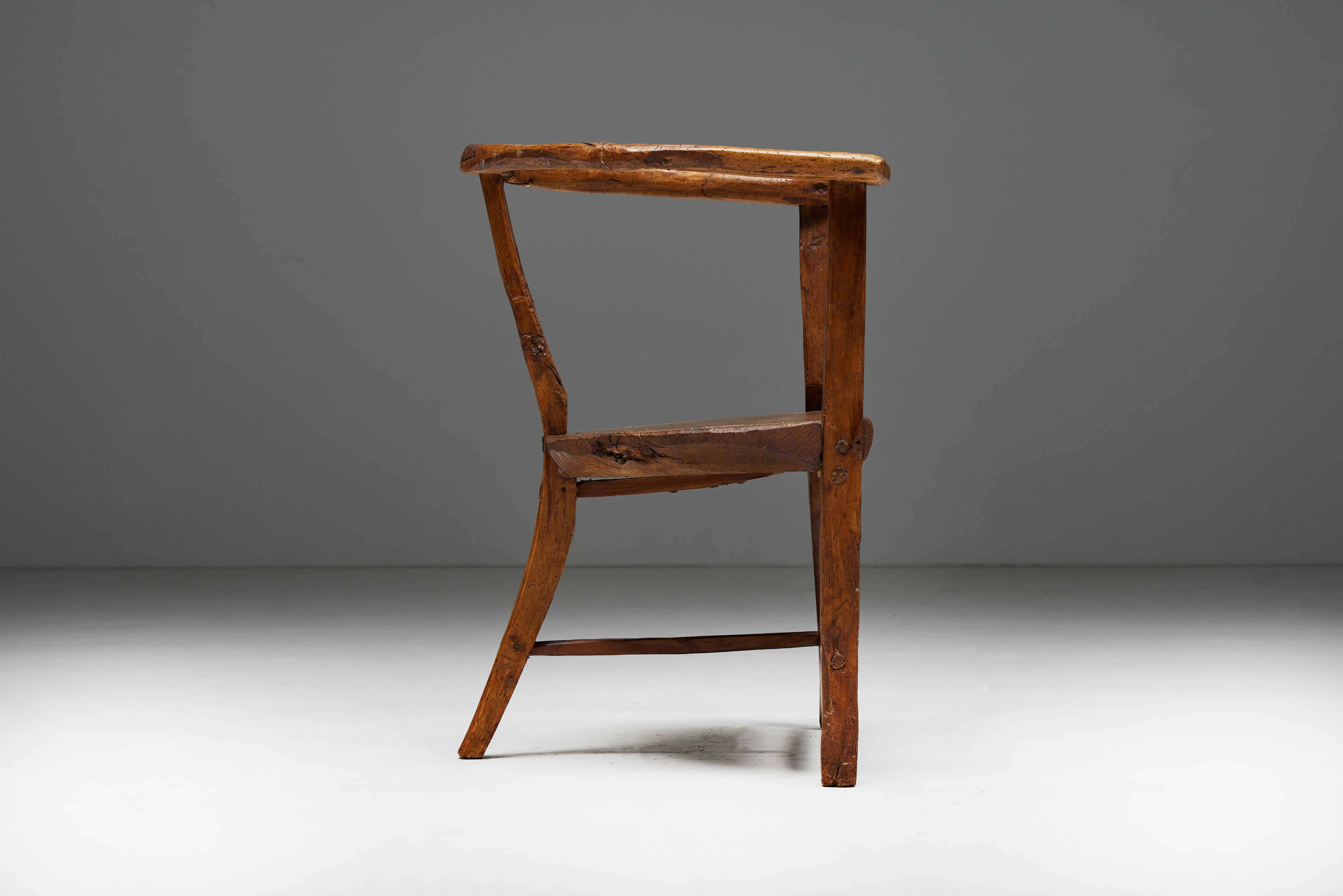 Organic Wabi Sabi Tripod Chair, France, 1940s 3