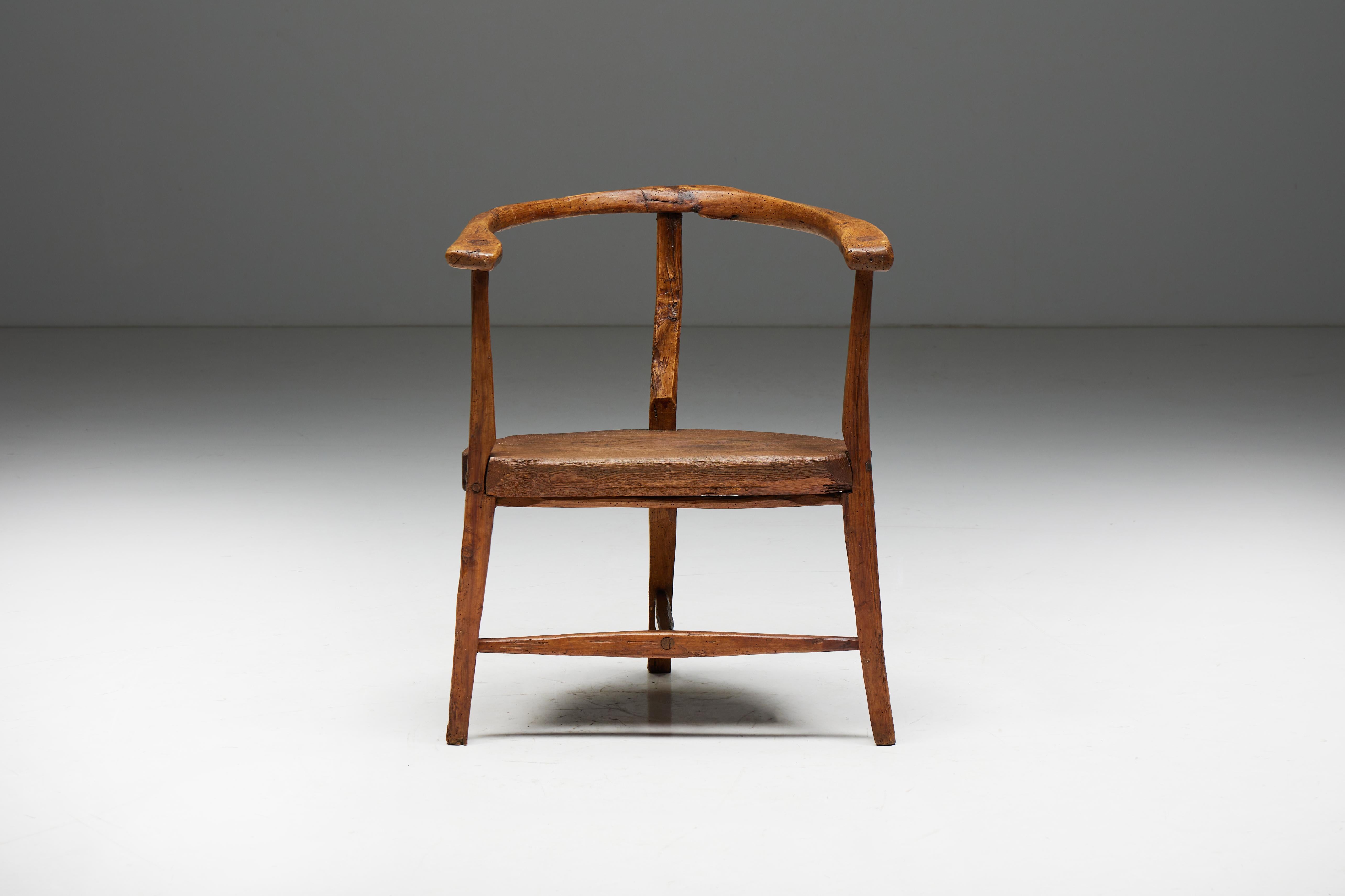 Organic Wabi Sabi Tripod Chair, France, 1940s 4