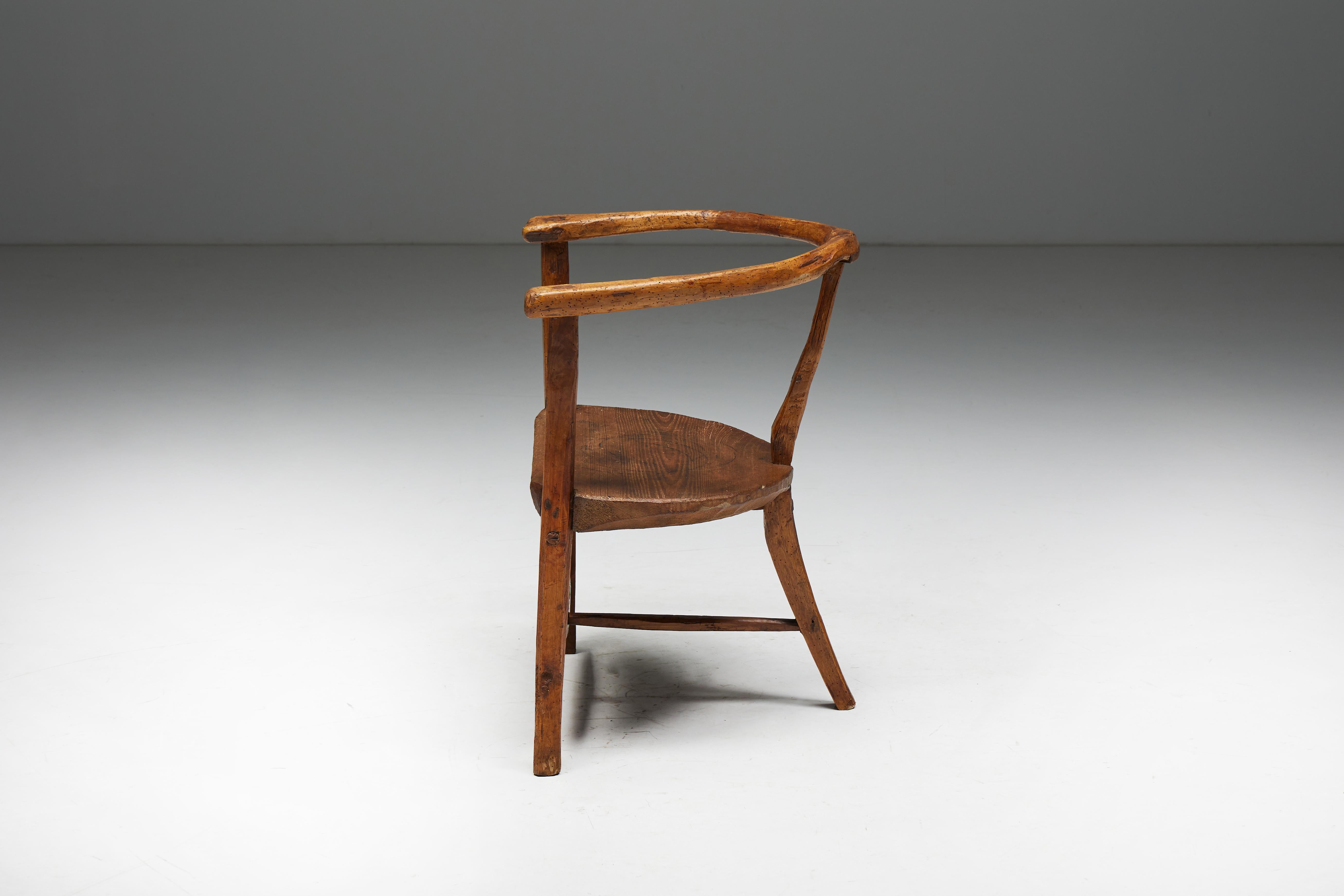 Organic Wabi Sabi Tripod Chair, France, 1940s 1