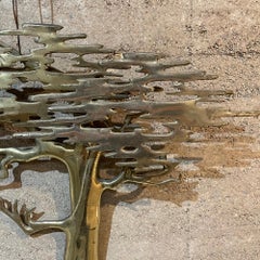Metal Wall Art Sculptural Bronze Bonsai Tree Signed by Artist Bijan, 1980