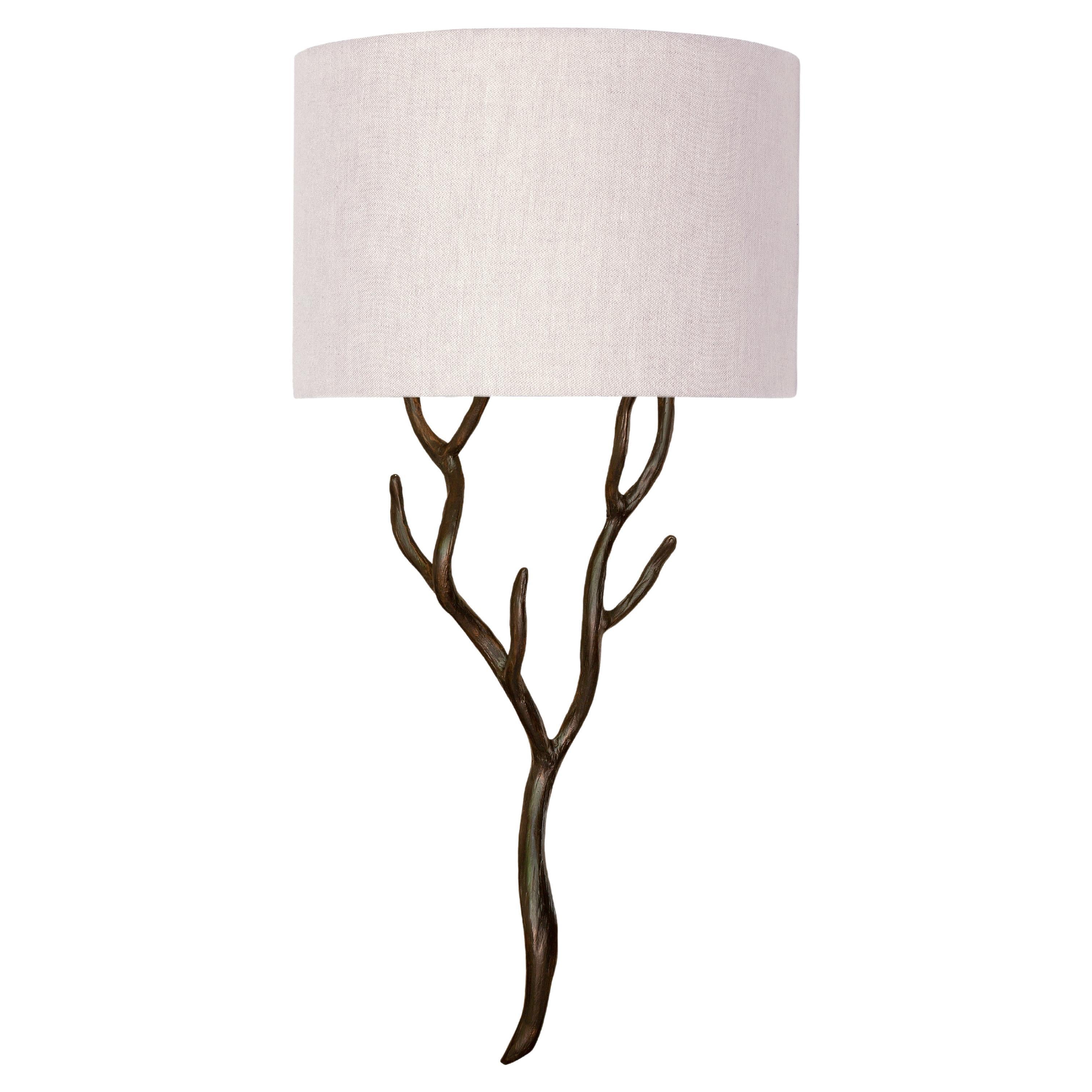 Organic Wall Light “Etna” in Forest Brown Finish, Benediko For Sale