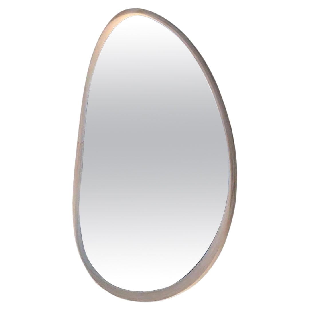 Organic Wall Mirror, Wooden Bent-Laminated 'Pebble Mirror' by Soo Joo For Sale