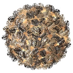Organic Wall Sconce Featuring Gold-Plated Brass Leaves
